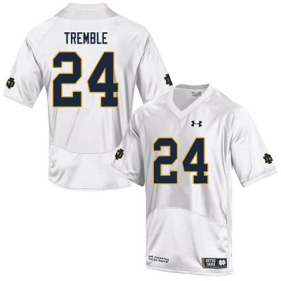 Notre Dame Fighting Irish Men's Tommy Tremble #24 White Under Armour Authentic Stitched College NCAA Football Jersey TLY4599BX